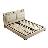 Lit de rangement intelligent moderne avec coffre-fort intégré - Lit en cuir avec tête de lit rabattable et rangement - Vente en gros usine B2B