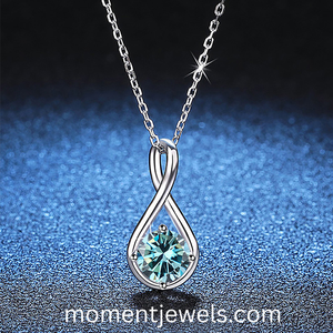 Collier élégant en moissanite, argent sterling 925 plaqué or 18 carats, pendentif géométrique, bijoux cadeau pour femmes - Product Image 3