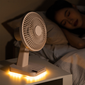 Ventilateur de bureau portable rechargeable 3600 mAh, oscillant, 4 vitesses, avec veilleuse et aromathérapie, pour camping et usage domestique - Product Image 3