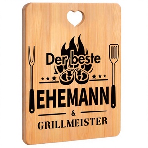 Tabla de Cortar de Bambú Personalizada, Forma Rectangular, con Asa, Multifuncional, Grabado de Logotipo Personalizado, Regalo Perfecto para Papá, Día del Padre - Product Image 4