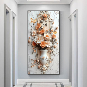Affiches de fleurs de luxe modernes, design imprimé numérique, peintures murales encadrées en porcelaine cristalline pour la décoration intérieure de la maison et des hôtels - Product Image 3
