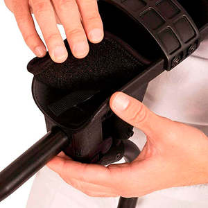 Stampelle per adulti (x1 unità, Sinistra) Nere Ortopediche a Piattaforma con Supporto Avambraccio e Assorbimento degli Urti KMINA K10002 - Product Image 1