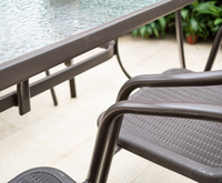 Ensemble de table et de chaises de jardin en verre pour l'extérieur, imperméable et résistant aux rayons du soleil, de haute qualité, pour balcon, taverne, hôtel