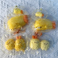 Porte-clés jouet anti-stress en silicone de qualité alimentaire, en forme de poussin de tempura, mignon, à texture pelucheuse, jouet à presser pour soulager le stress