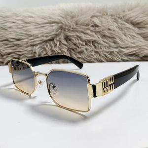 Miao Brand Metal Square <b>Sunglasses</b> UV400 Black Frame Women's Fashion Outdoors Driving Party Wear - Product Image 2
