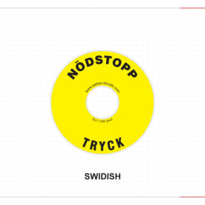 Etiqueta para Botón de Parada de Emergencia E21, Resistente al Agua, a los Arañazos y al Calor, Acabado Mate, Adhesivo 3M, Calcomanía de Seguridad - Product Image 1