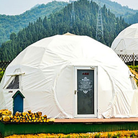 Dôme familial en forme d'igloo ou dôme géodésique en PVC, tente dôme hôtelière avec toilettes et cuisine – Offre Spéciale