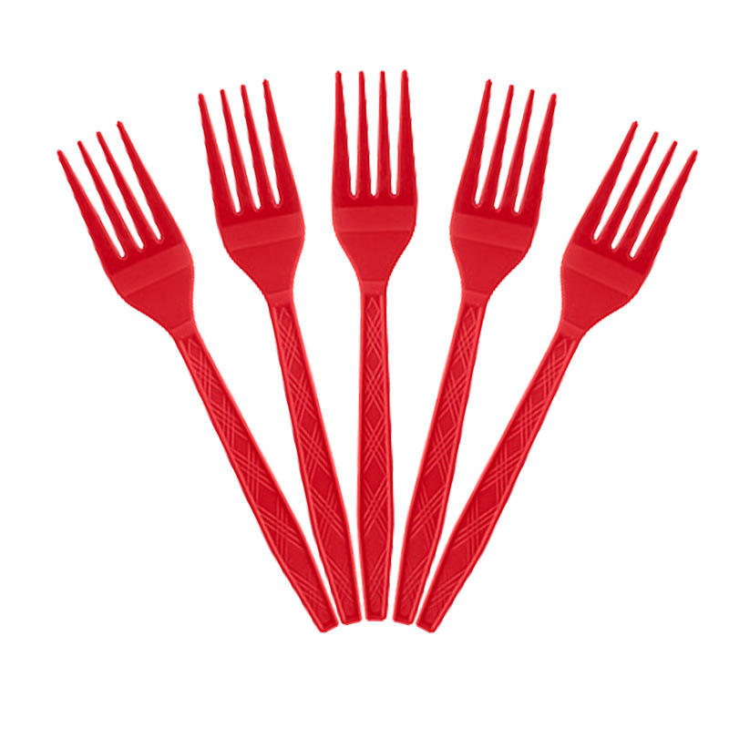 Coche rojo, 10 tenedores.