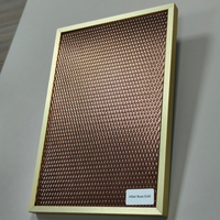 Feuille en acier inoxydable plaqué or rose PVD 4x8 pieds, gaufrée en millet, pour la décoration d'hôtels de luxe et le revêtement mural