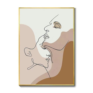 JZMorden decorazioni per la casa Nordic Abstract Women Face Poster opere d'arte figura minimalista e ritratto tela pittura con cornice - Product Image 1