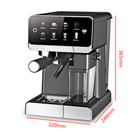 Thema 20bar Vapeur Lait Mousse Multi Fonction Écran Tactile Coloré Semi Automatique Machine À Café Espresso Maker Avec Boîte À Lait
