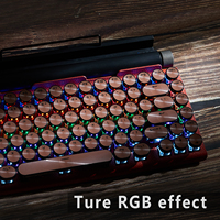 Clavier de jeu Aflion 2022 Mini Office Business Work Gamer 83 touches, touches rétro punk, rétroéclairage RVB LED, souris PC portable de bureau