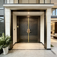Portes d'entrée extérieures en aluminium coulé HuiAng, surface irrégulière minimaliste, résistantes à l'eau, ouverture manuelle, pour villa, garantie 1 an