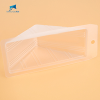 Boîtes d'emballage triangulaires transparentes en plastique PP de qualité alimentaire, épaisseur 0,3 mm, pour sandwichs, pâtisseries et desserts