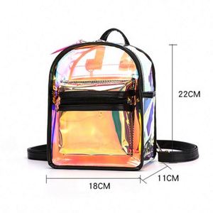 Fashion <b>Mini</b> Women Laser Transparent <b>Backpacks</b> Waterproof Dry Holographic Pvc Jelly <b>Backpack</b> for Girls Children Beach - Product Image 2