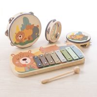 Cartoon Themed Wooden Keyboard Glockenspiel for Toddler Fine Motor Skills Music Enlightenment Educational Musical Learning Toy