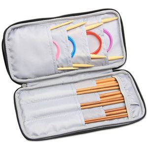 BSCI Factory Knitting Needles Case Travel Organizer <b>Storage</b> Bag for Circular and Straight <b>Knitted</b> Needles Crochet Hooks Knit - Product Image 1