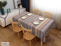 Nappe en polyester vintage imperméable, résistante à l'huile et à la chaleur, facile à nettoyer, motif chevron bohème en zigzag pour table à manger