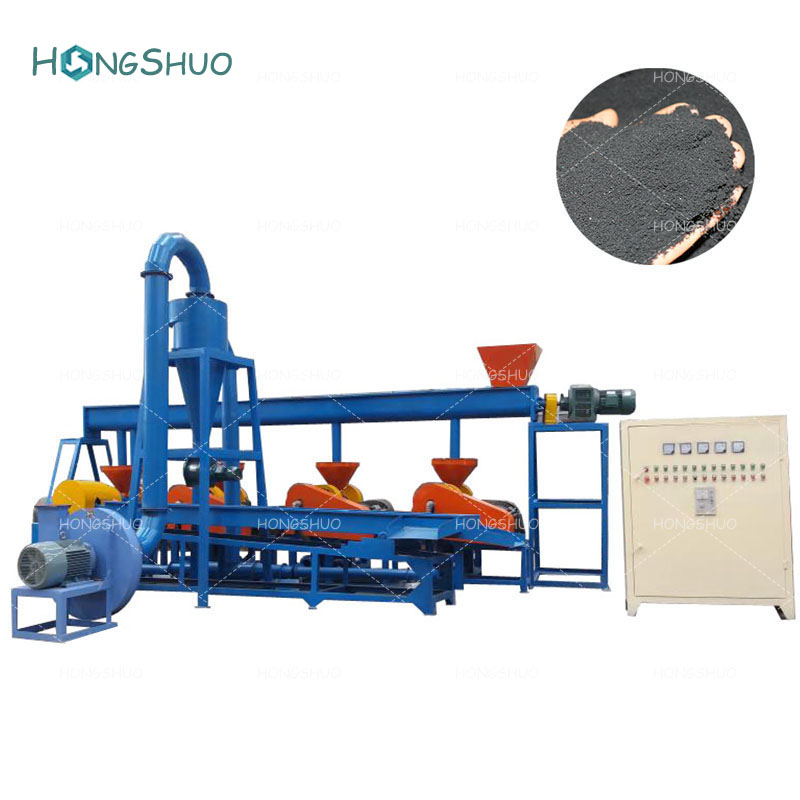 Линия для переработки отработанных шин, измельчитель для крошки резины