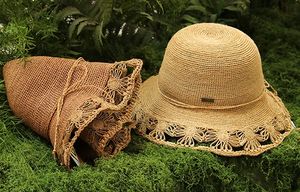 W663, <span class=keywords><strong>sombrero</strong></span> de rafia de Panamá con lavabo redondo hueco, <span class=keywords><strong>sombrero</strong></span> de rafia para mujer, protección solar de viaje de verano, <span class=keywords><strong>sombrero</strong></span> con borde rizado, moda británica, <span class=keywords><strong>sombrero</strong></span> que combina con todo - Product Image 6