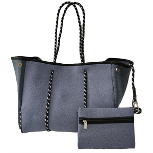 2024 personnalisé tendance mondiale néoprène sacs fourre-tout personnaliser LOGO voyage plage fourre-tout Shopping bébé portant sac à main pour les femmes - Product Image 5