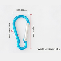 Mousqueton Qori 8-Hulu robuste et fiable en alliage d'aluminium de 7,2 mm, forme gourde, multicolore, OEM accepté, pour la randonnée et le camping en extérieur