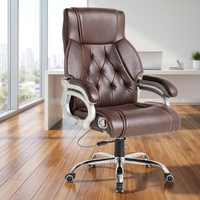 Chaise de bureau de direction moderne en cuir de haute qualité, ergonomique, confortable, pivotante, inclinable et réglable en hauteur