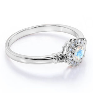 High Quality Rose <b>Gold</b> Plated Natural Moonstone <b>Ring</b> <b>Dainty</b> Fashion Jewelry Engagement <b>Ring</b> in 925 Sterling Silver - Product Image 1