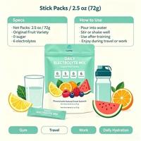 Poudre d'électrolytes sans sucre OEM, 6 électrolytes essentiels, boisson hydratante zéro calorie pour régime cétogène, végétalien, avant et après l'entraînement