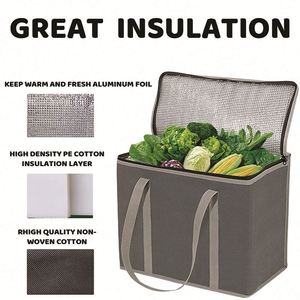 Sac isotherme en aluminium non tissé personnalisé, durable, prix d'usine, pour le déjeuner et les aliments - Product Image 6