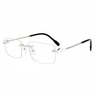 Gafas sin Montura al por Mayor de Fábrica, Nuevo Diseño, Venta Caliente, Monturas Ópticas de Metal con Estampado Moderno