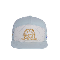Casquette de baseball OEM personnalisée à 7 panneaux avec logo réglable, imperméable, perforations découpées au laser pour une performance optimale