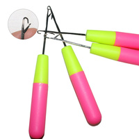 Crochet à cheveux en plastique de grande taille pour tresses, aiguille à crochet pour extensions de cheveux synthétiques, outil à crochet à loquet