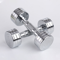 ZY Offre Spéciale Haltères à Tête Ronde Électroplaqués 1-10kg Ensemble d'Haltères en Acier Chromé pour Musculation