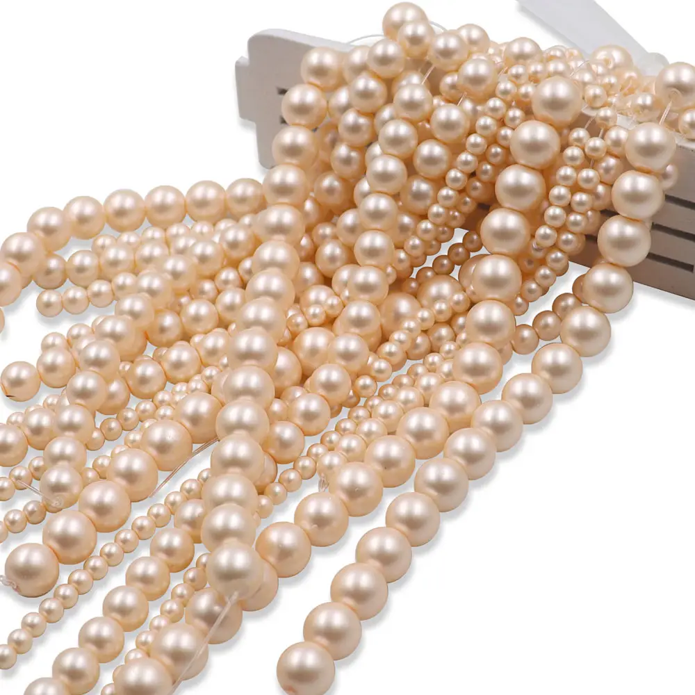 10mm finition mate noir mandarine rose cristal perles de verre 7 pouces collier rond artificiel breloque accessoires perles perles en vrac
