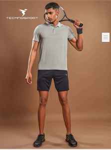 Men <b>Half</b> Sleeve <b>Button</b>-Up T-<b>Shirt</b> with Collar Comfortable Soft Woven Cotton Fabric Summer Formal Solid Anti-Wrinkle - Product Image 4