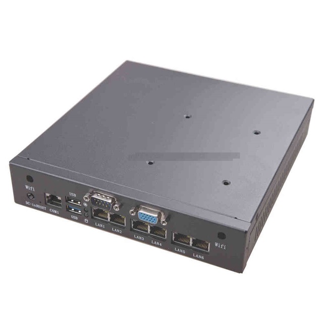 S6-J1900LS Intel Celeron J1900 Pfsense Mini desktop Industrial PC Firewall for 6 LAN VGA