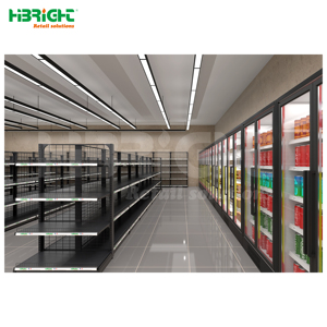 Highbright <b>Heavy</b> <b>Duty</b> Metal Grid Backboard Supermarket Rack Gondola <b>Shelves</b> 5-<b>Shelf</b> Quick Installation for Grocery Convenience - Product Image 3