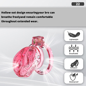 Cage de chasteté masculine - Cage à pénis légère et douce, dispositif de chasteté confortable pour bondage du pénis, jouets sexuels BDSM pour hommes - Product Image 3