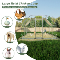 Poulailler en métal galvanisé de grande taille, 10 pieds x 13 pieds, enclos pour volailles, poulailler