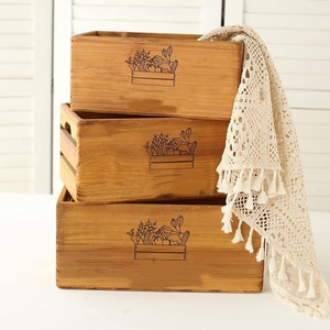 Caisses en bois pour affichage décoratif vintage, caisses gigognes en bois (marron, lot de 3) - Product Image 4