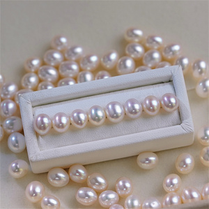 6.5-7mm 3a grado bianco rosa ovale di riso a goccia vera e propria acqua dolce originale <span class=keywords><strong>perle</strong></span> di acqua dolce - Product Image 4