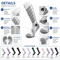 Chaussettes de compression sportives mi-hautes Left Right Fit avec coussinets de talon 3D