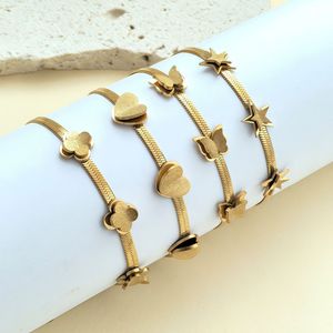 <span class=keywords><strong>Bracelet</strong></span> Papillon Doré en Gros pour Femme, en Acier Inoxydable, Bijoux de Luxe de Créateur, Bracelets et Joncs Tendance - Product Image 2