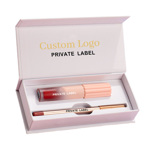 素食二合一唇膏套装，带防水衬里和哑光液体唇膏免费匹配唇彩定制标志DIY产品类别 - Product Image 3