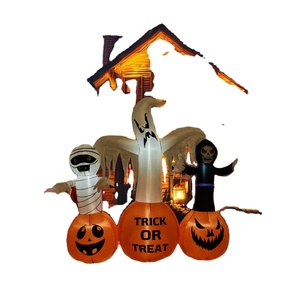 Halloween <b>Inflatables</b> Pumpkin Outdoor Decoration Mummy Ghost with Blow up Pumpkin <b>Inflatables</b> Decorations - Product Image 6