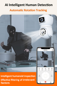 Pan Tilt an ninh Bóng đèn máy ảnh dual-ống Kính Bullet không dây Wi-Fi CCTV <span class=keywords><strong>IP</strong></span> <span class=keywords><strong>Camera</strong></span> 2.4G + 5G Dual Channel Đối với trang chủ ngoài trời - Product Image 5
