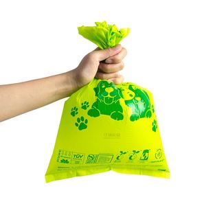 Sacs à déjections canines compostables et biodégradables avec distributeur vert, à base de plantes (PBAT+PLA+Maïs), anti-fuite, impression en héliogravure, 1 gallon, usage domestique - Product Image 2