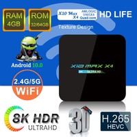 WF X10 MAX X4 TV box pcb amlogic s905x4 puce transpeed la plus rapide 1000m 5G double wifi hdr10 8k 128 go smart android tv box