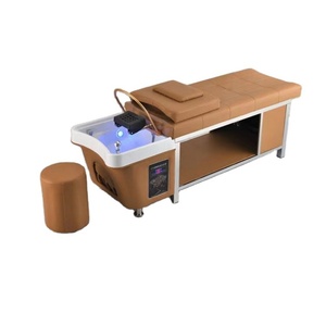 Mobilier de salon de coiffure vintage Kisen et ensemble de fauteuil et bac à shampoing électrique massant avec fonction inclinable, coloris marron, noir, blanc, rose, rouge - Product Image 4